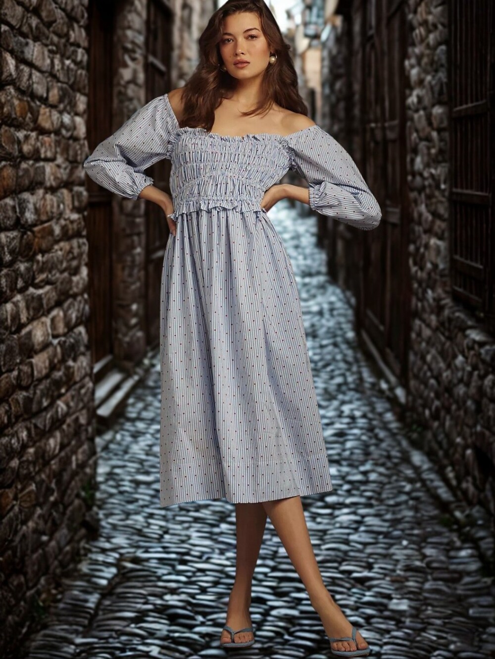 Anthropologie Maeve Smocked Midi Dress • Medium